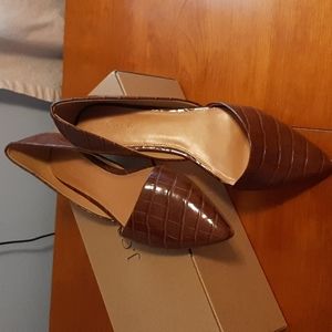 J Crew crocodile embossed d'orsay flats